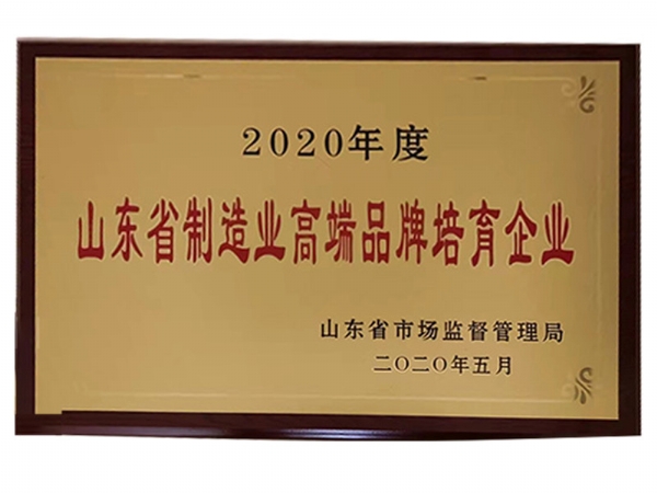 山東省制造業(yè)高端品牌培育企業(yè)